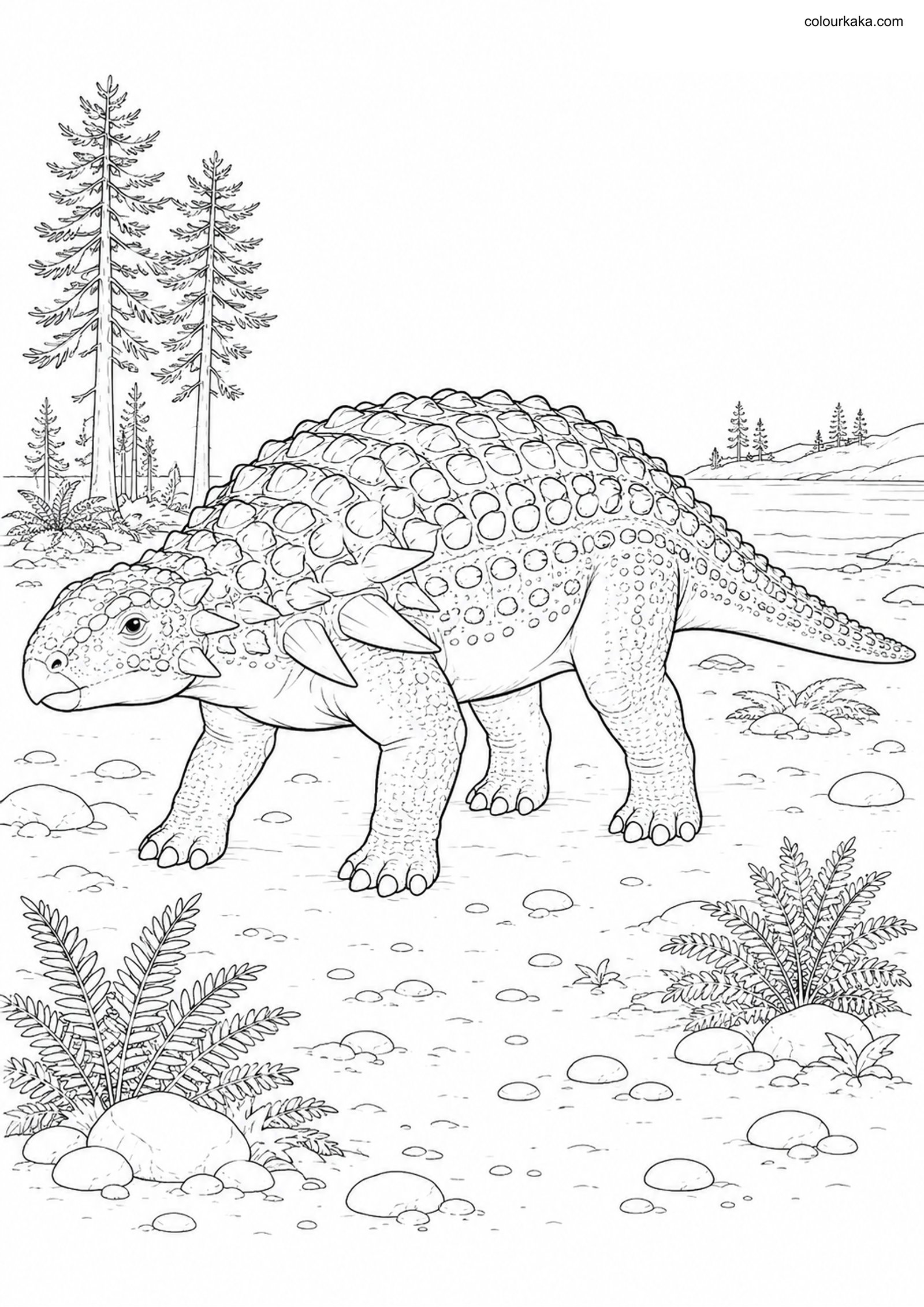 Edmontonia Colouring Page colouring page preview