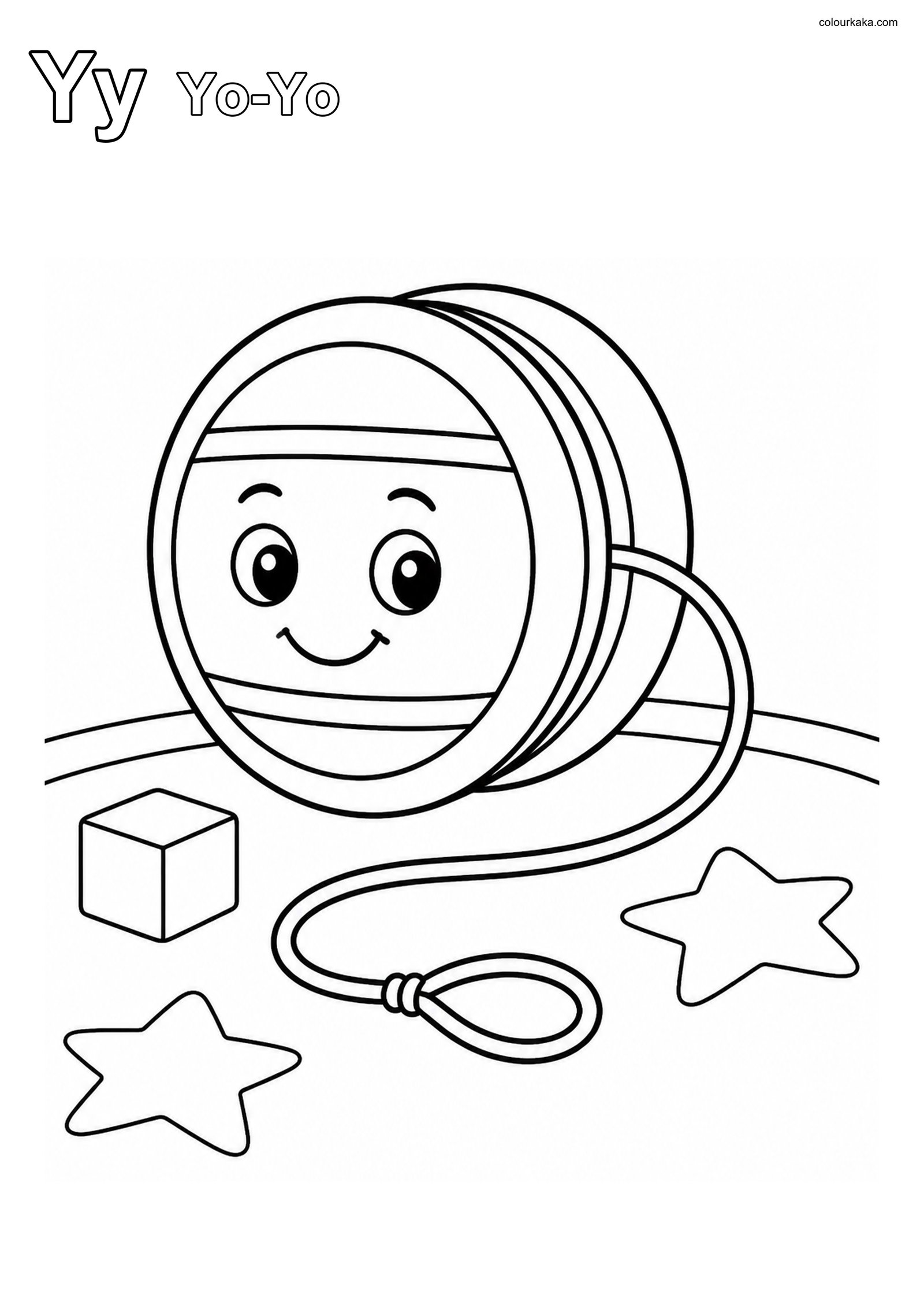 Yy Yo-Yo Phonics Colouring colouring page preview