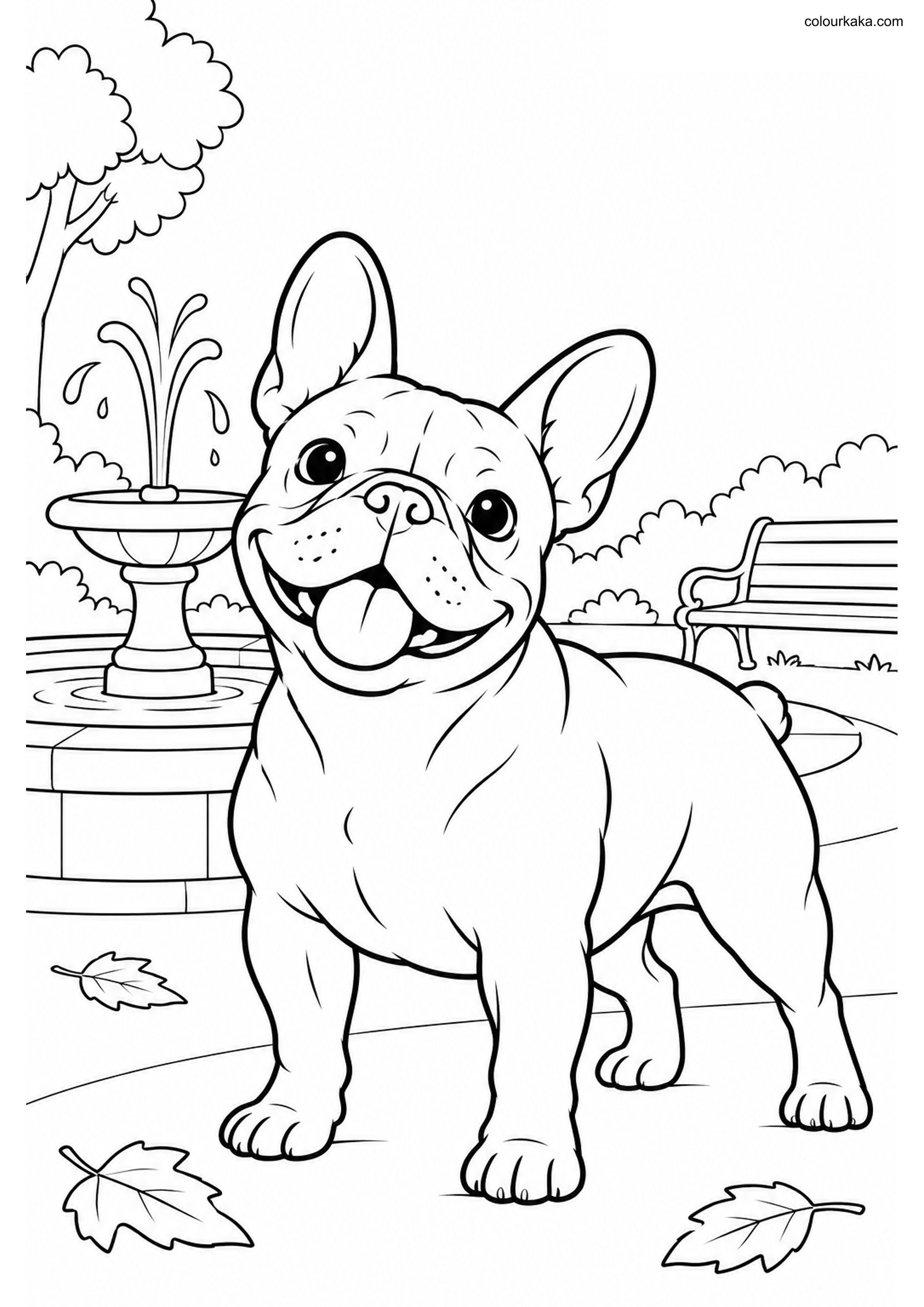 French Bulldog Colouring Sheet colouring page preview