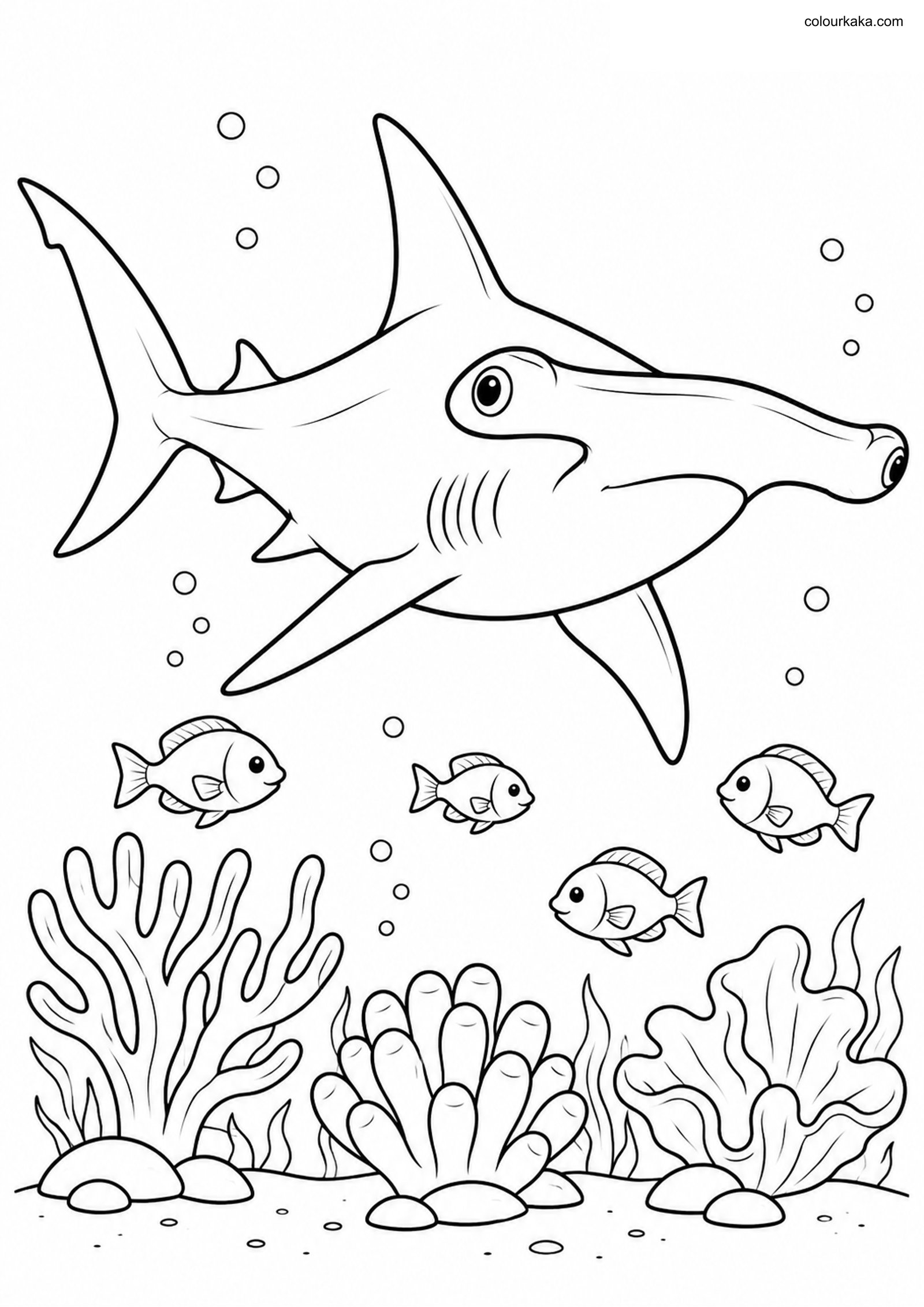Hammerhead Shark Colouring colouring page preview