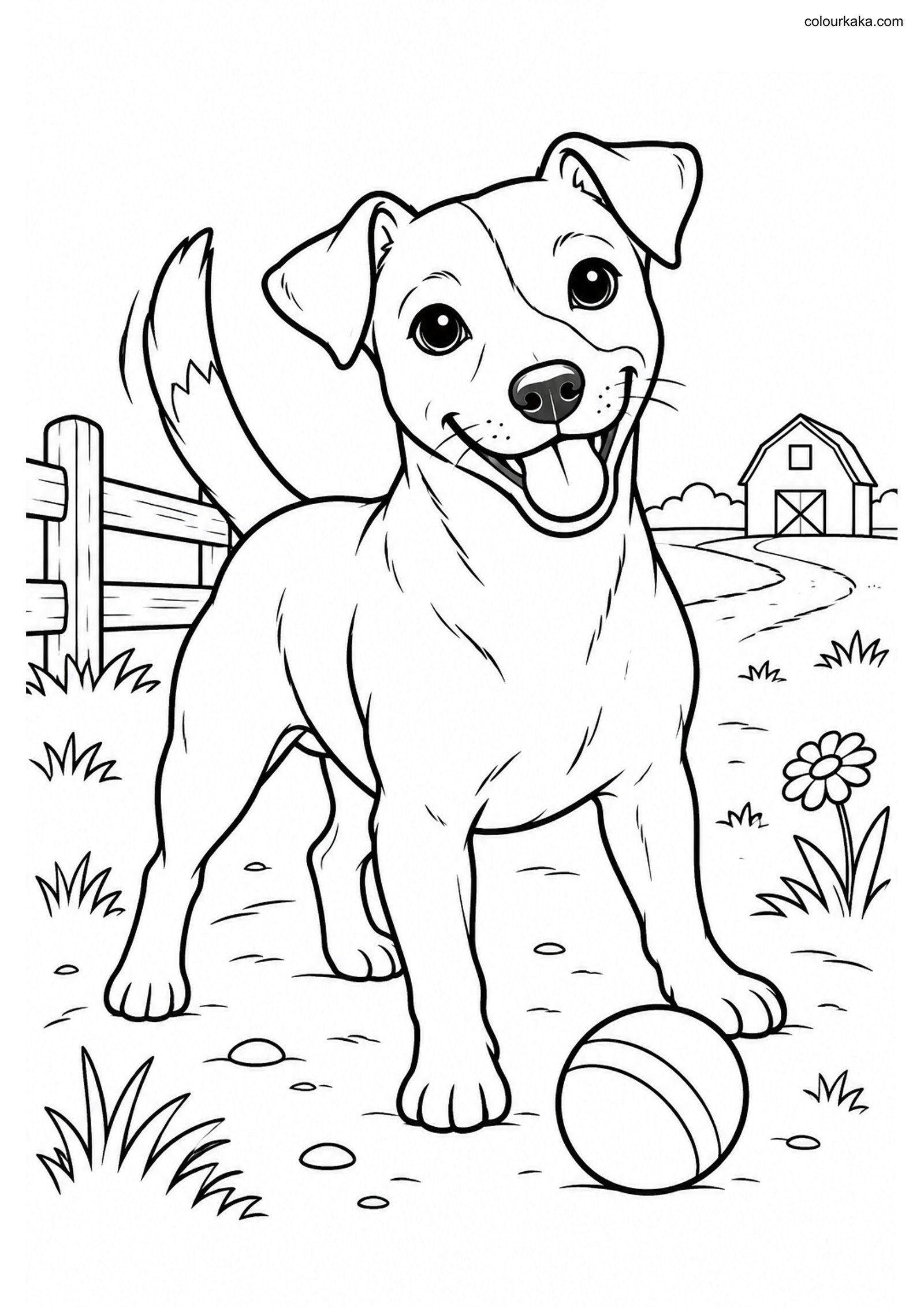 Jack Russell Colouring Sheet colouring page preview