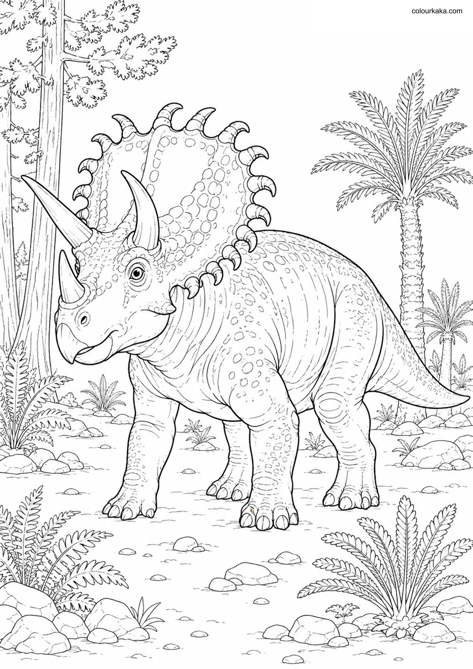 Kosmoceratops Colouring Page colouring page preview