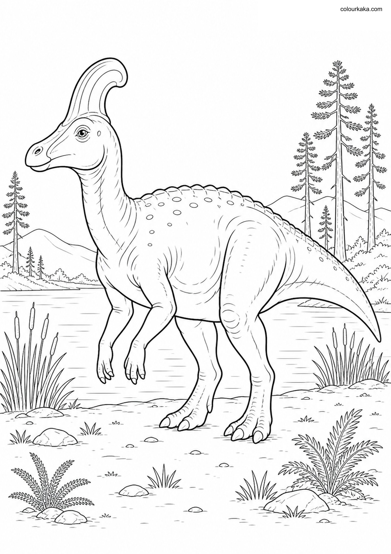 Lambeosaurus Colouring Page colouring page preview