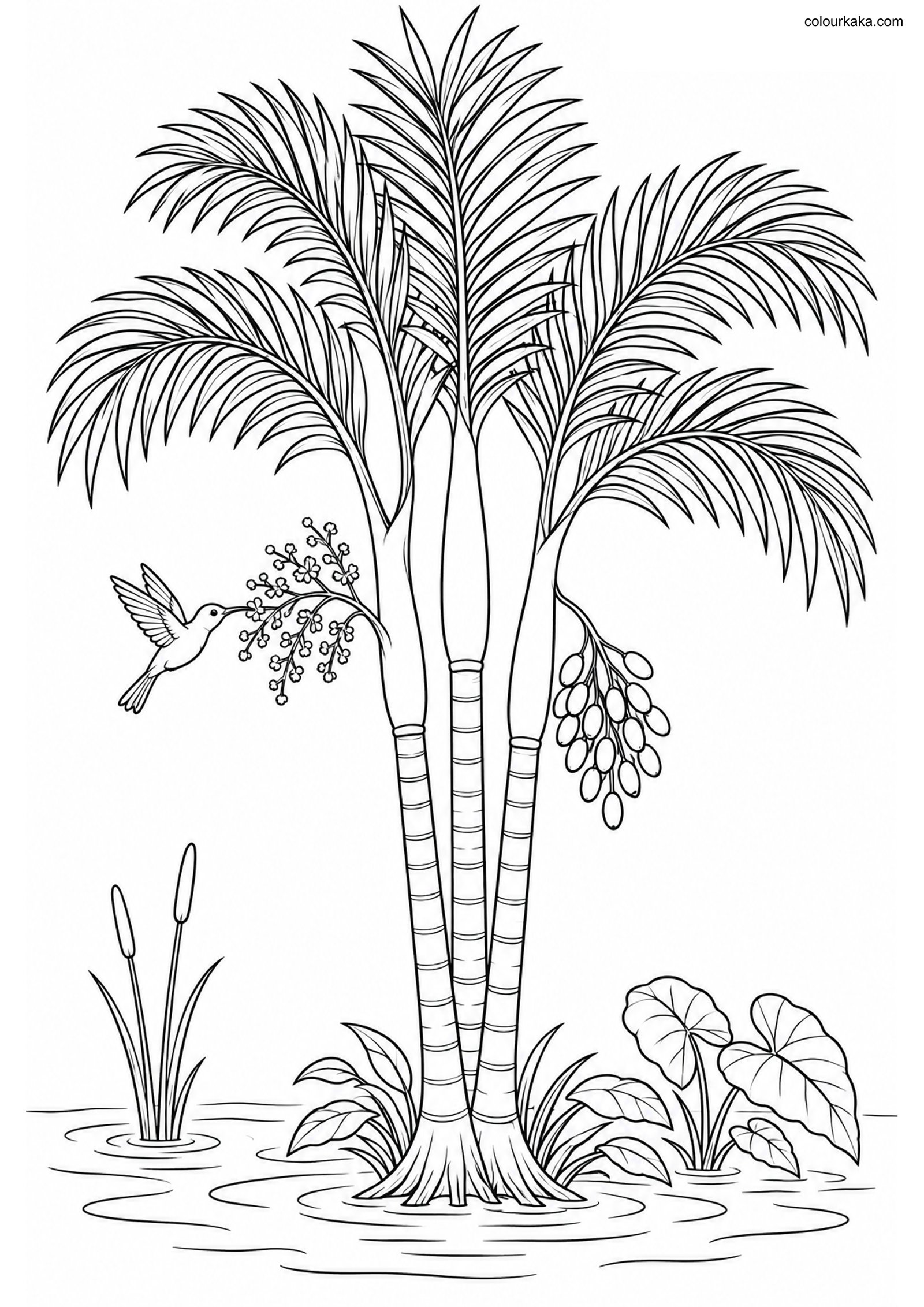 Lipstick Palm Colouring Page colouring page preview