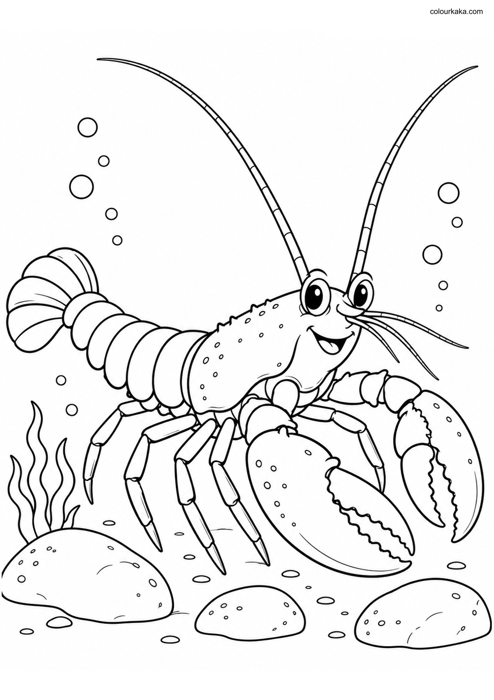 Lobster Reef Colouring Page colouring page preview