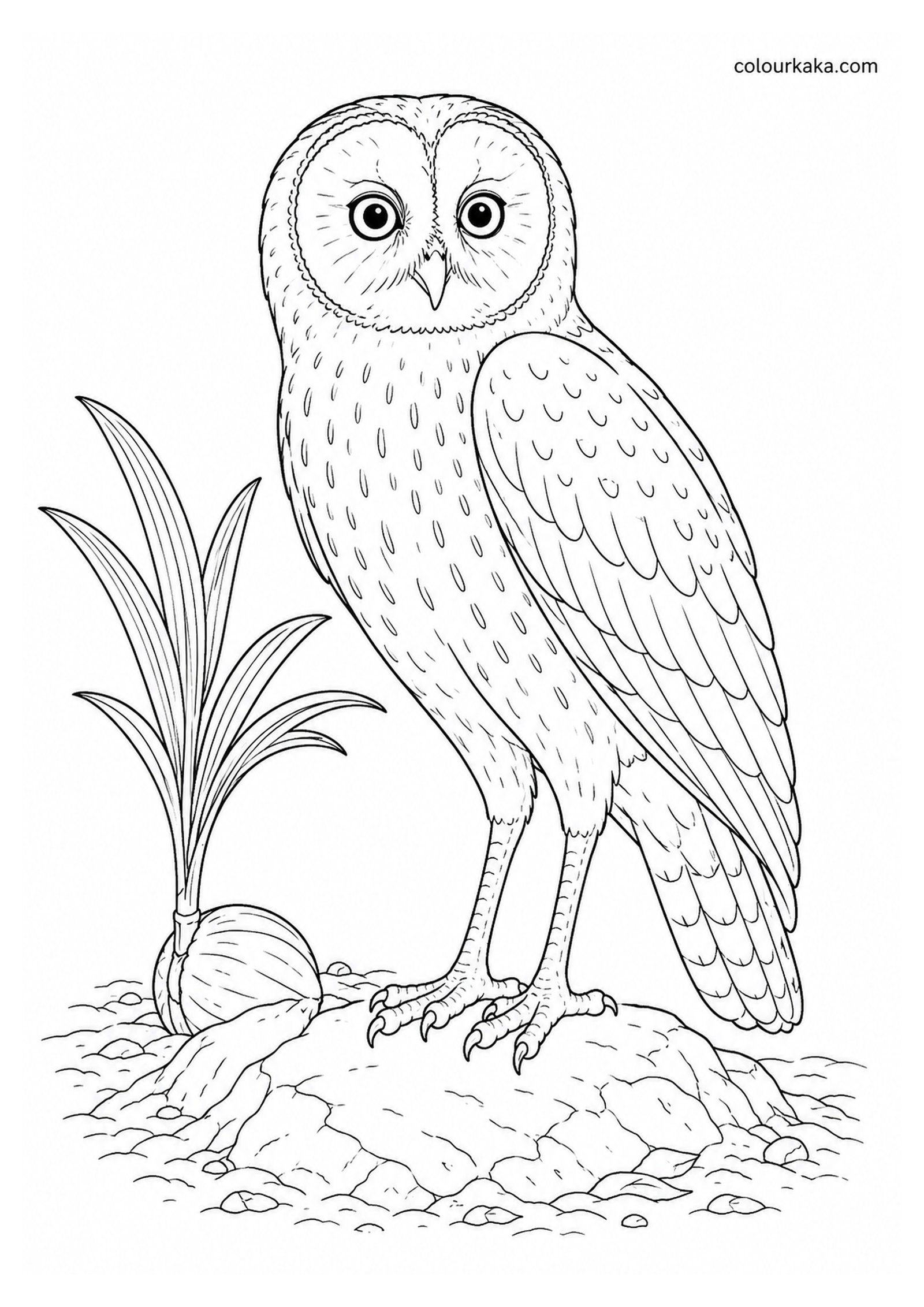 Mauritius Owl Colouring Page colouring page preview