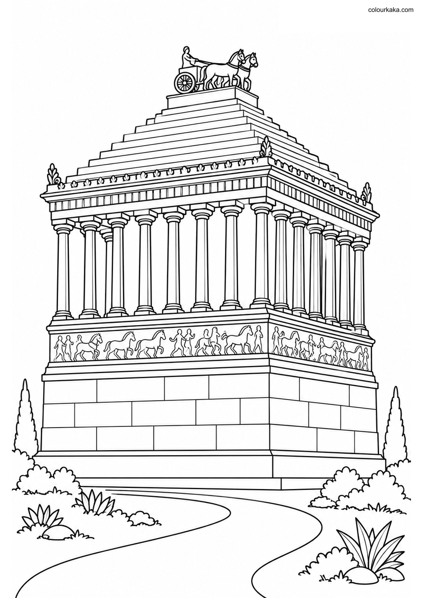 Halicarnassus Mausoleum Colouring colouring page preview