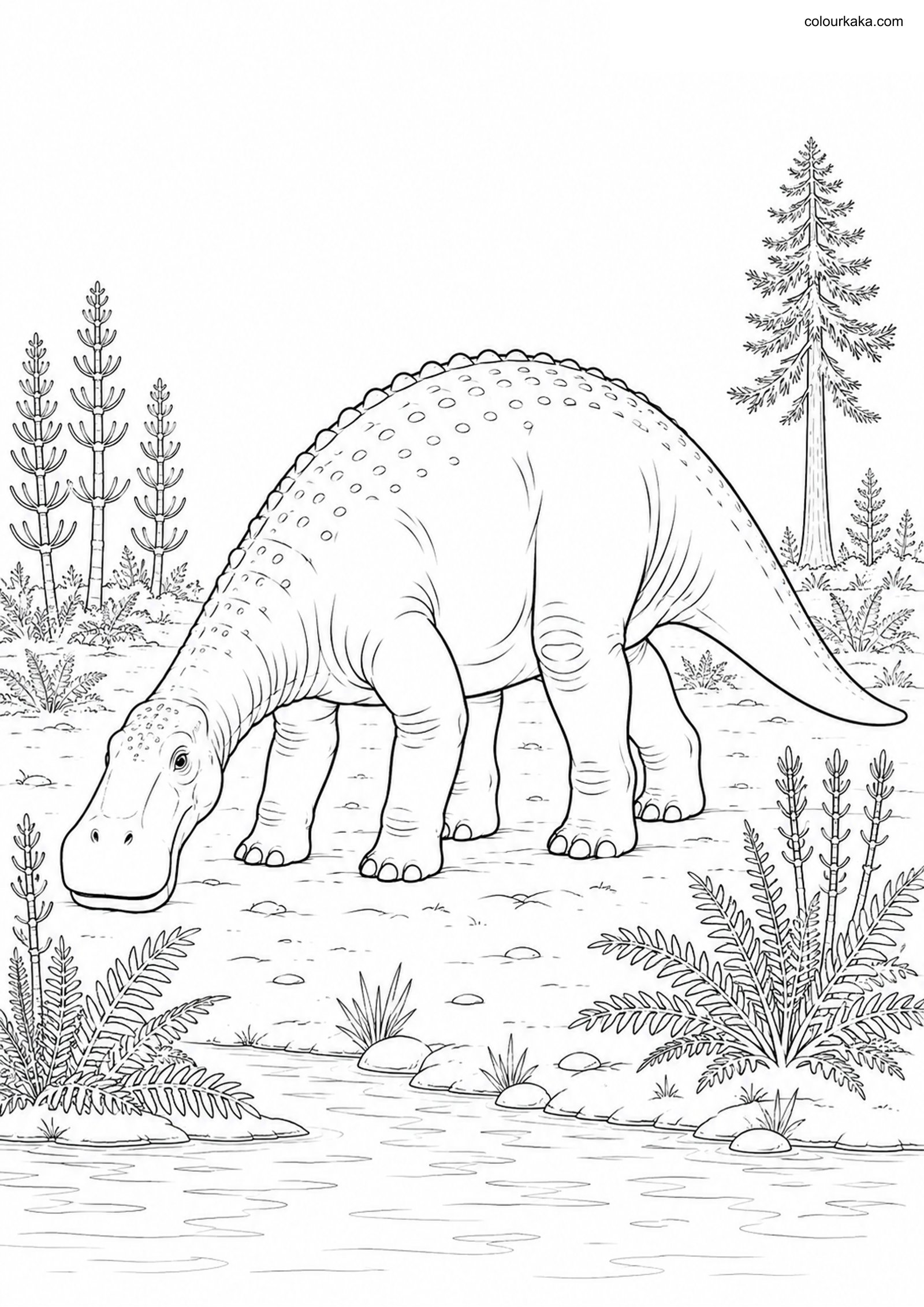 Nigersaurus Colouring Page colouring page preview