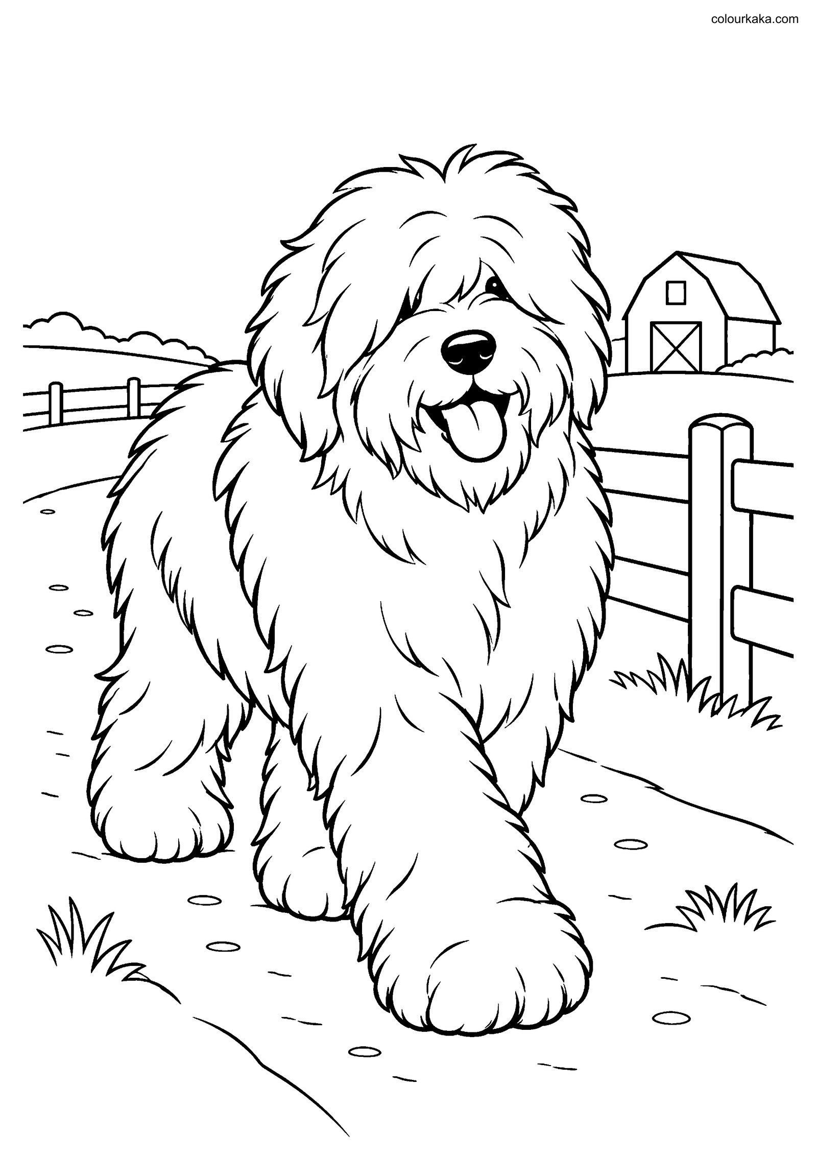 Old English Sheepdog Page colouring page preview