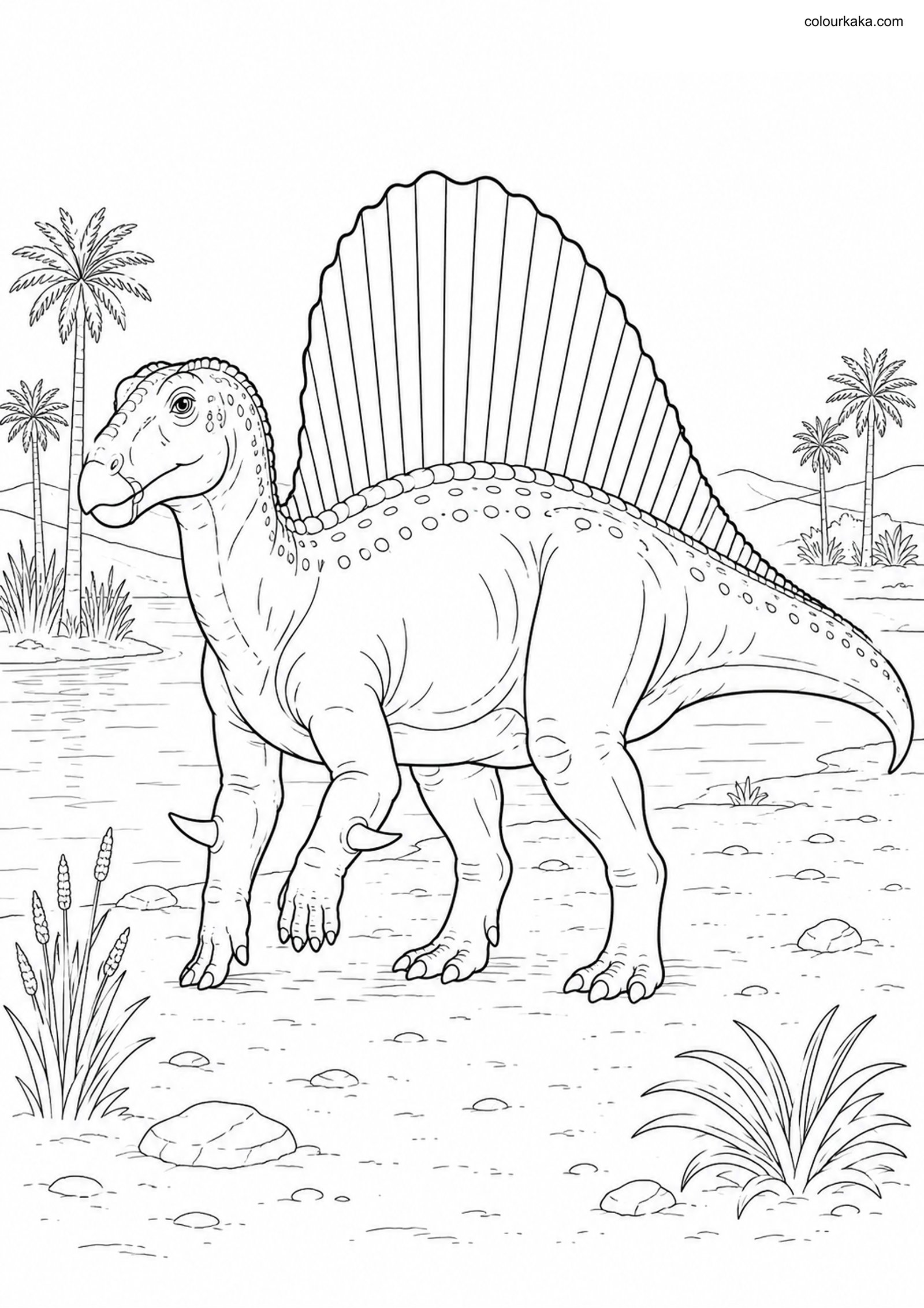 Ouranosaurus Colouring Page colouring page preview