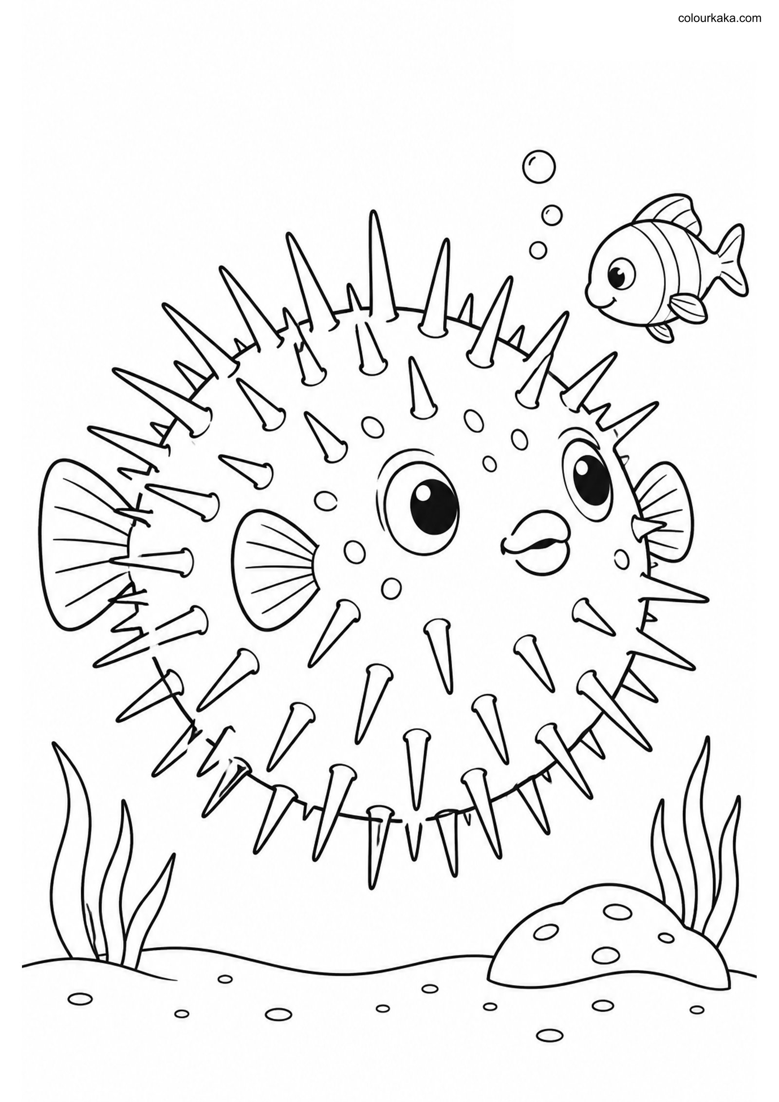 Porcupinefish Colouring Page colouring page preview