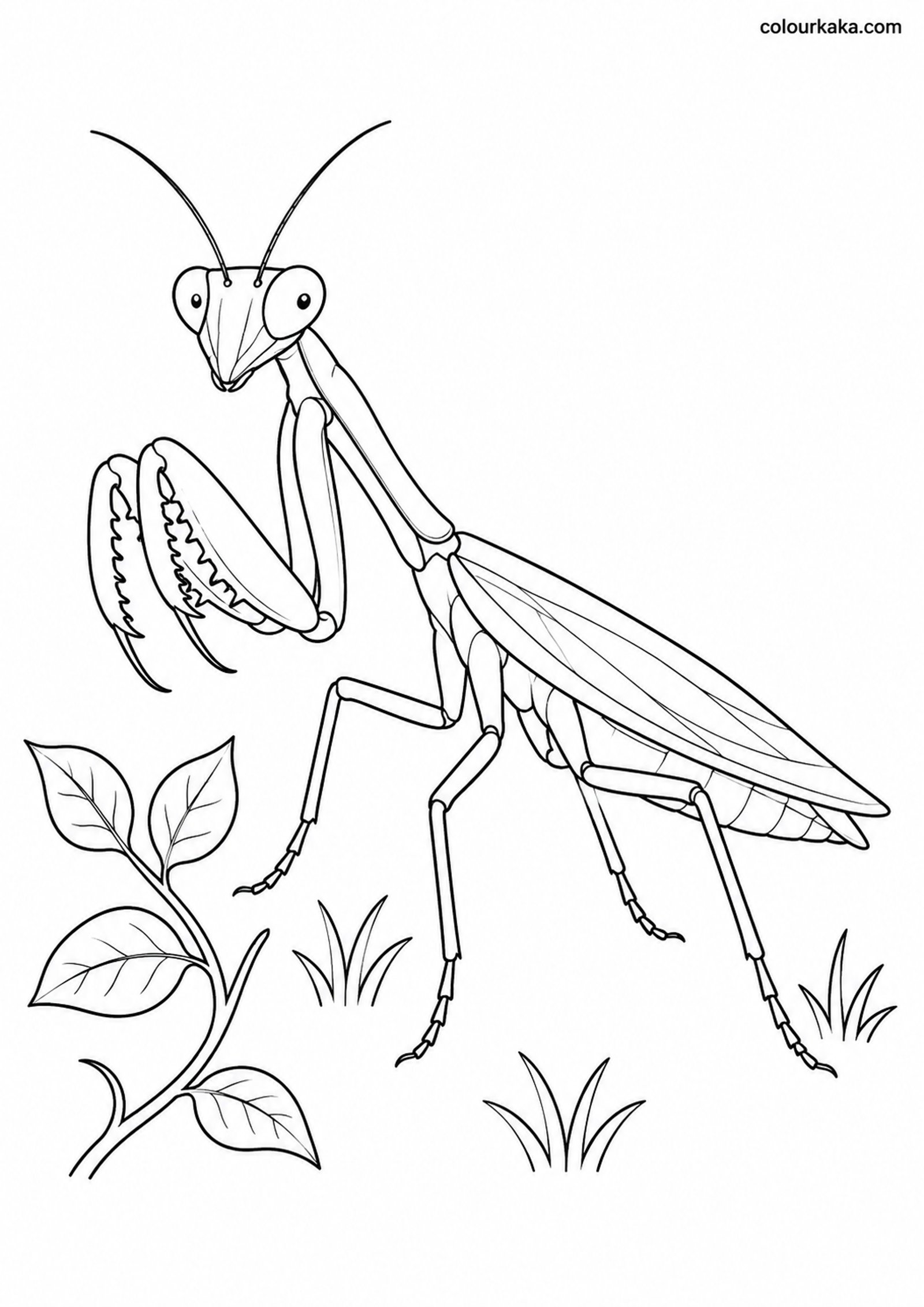 Praying Mantis Garden Colouring colouring page preview