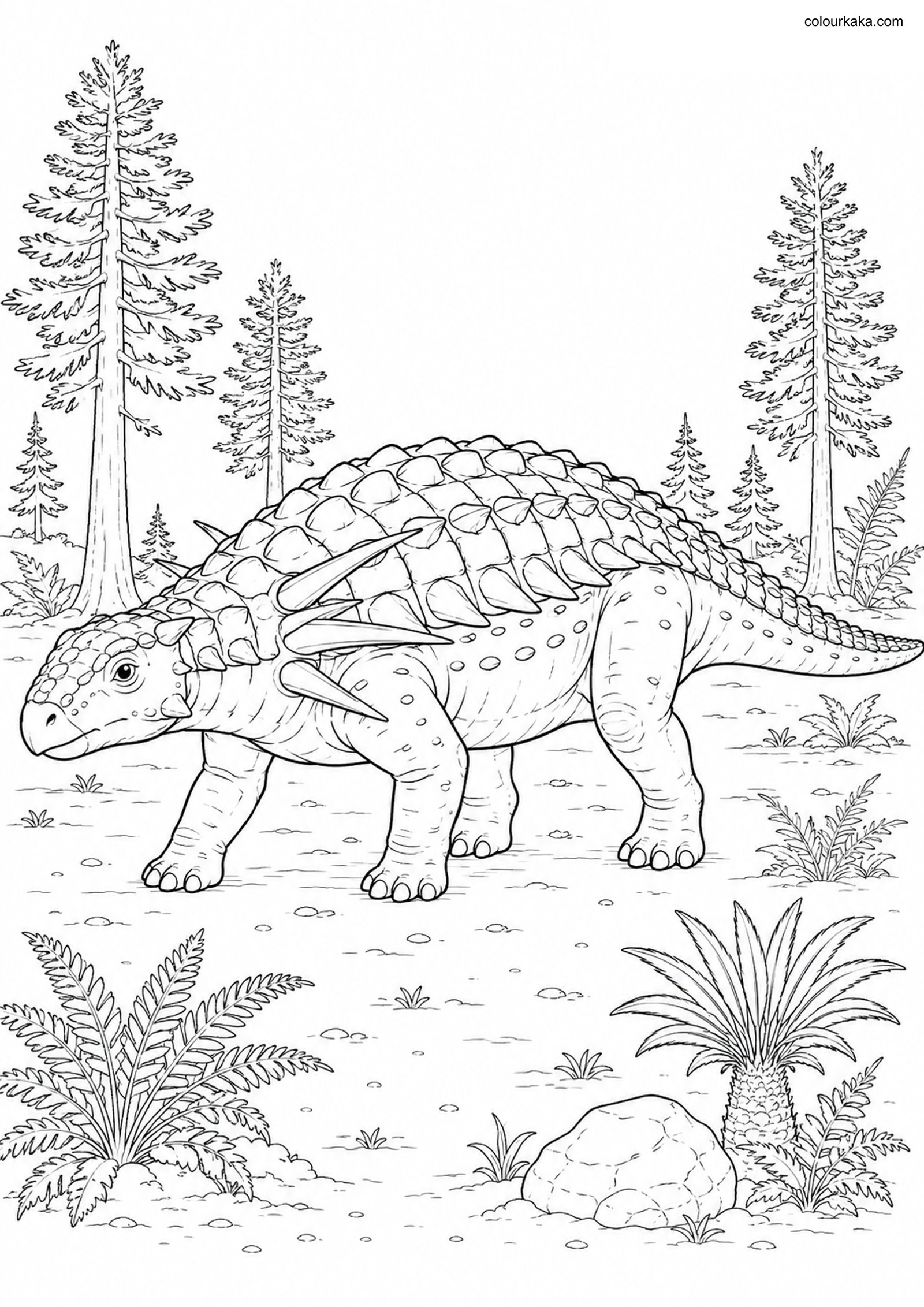 Sauropelta Colouring Page colouring page preview