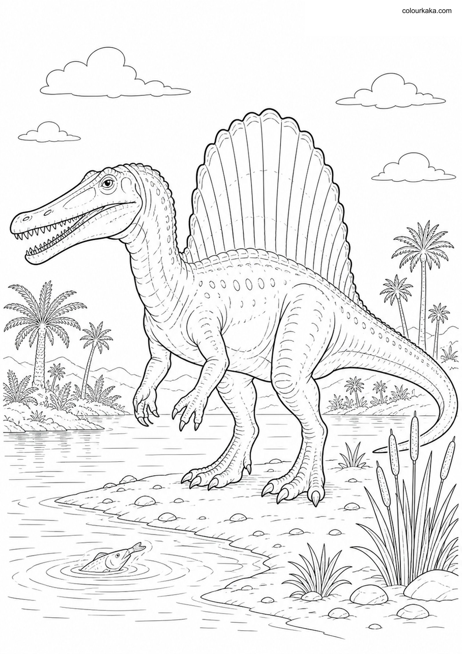 Spinosaurus Colouring Page colouring page preview