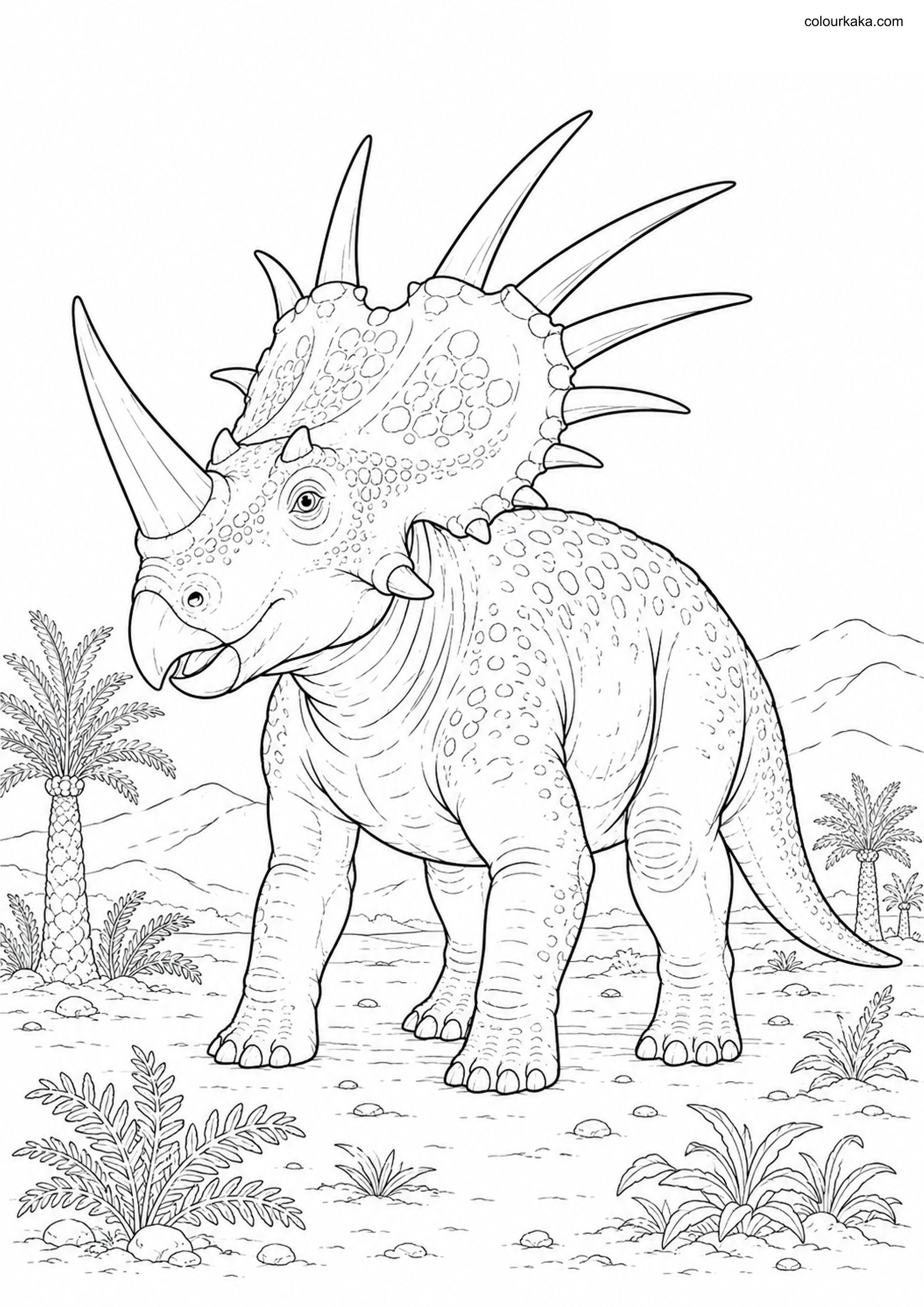Styracosaurus Colouring Page colouring page preview