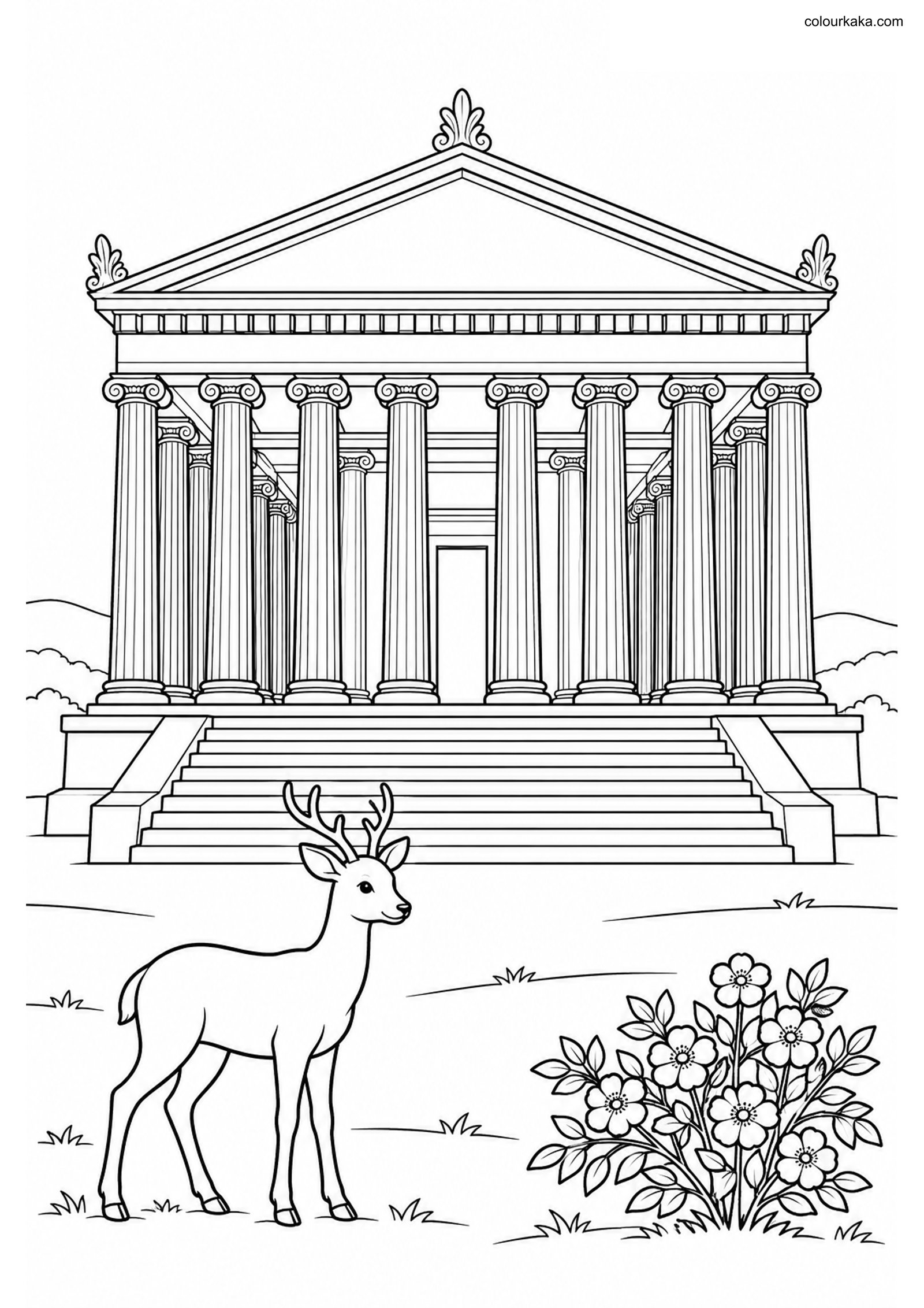 Temple of Artemis Colouring colouring page preview
