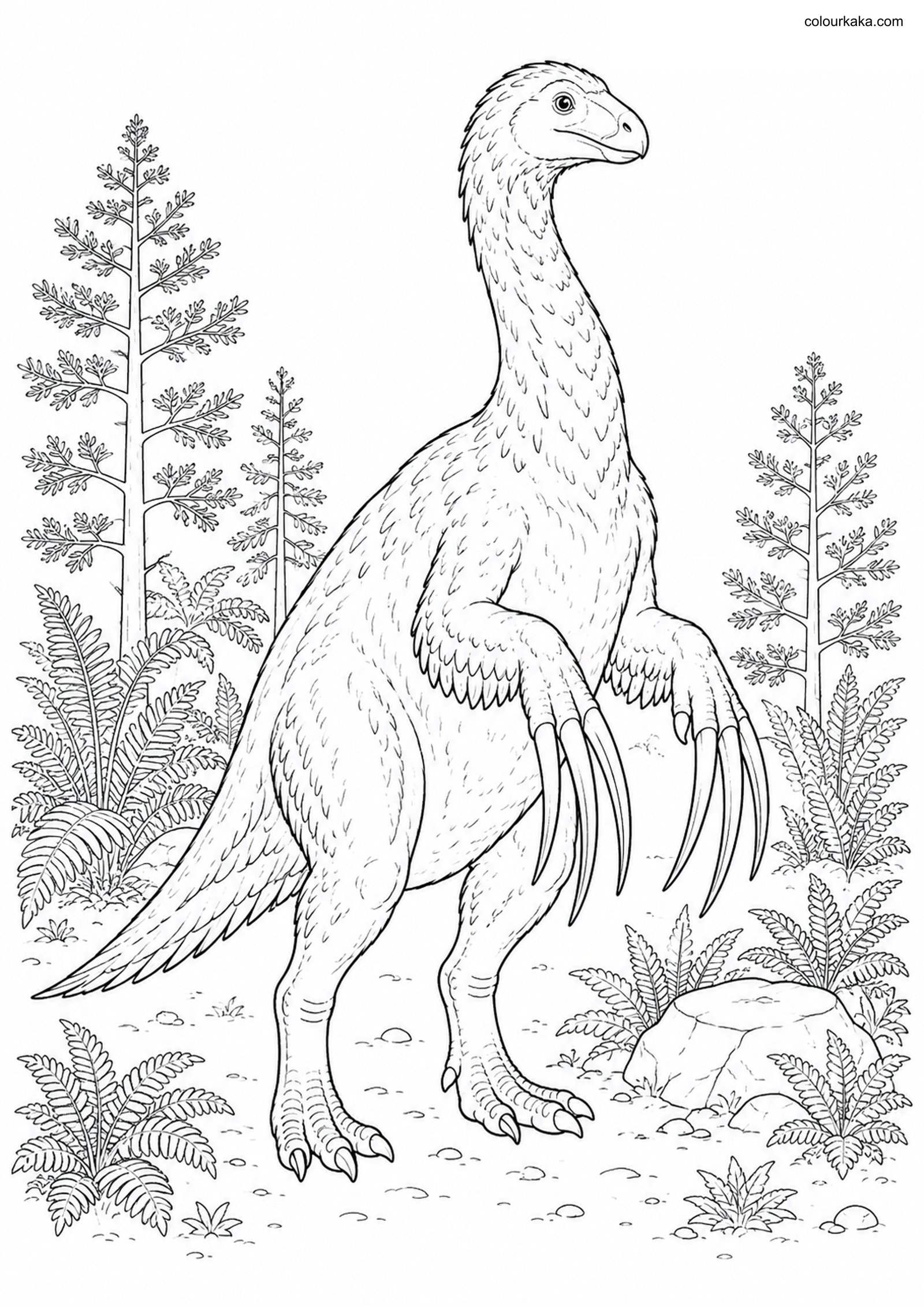 Therizinosaurus Colouring Page colouring page preview