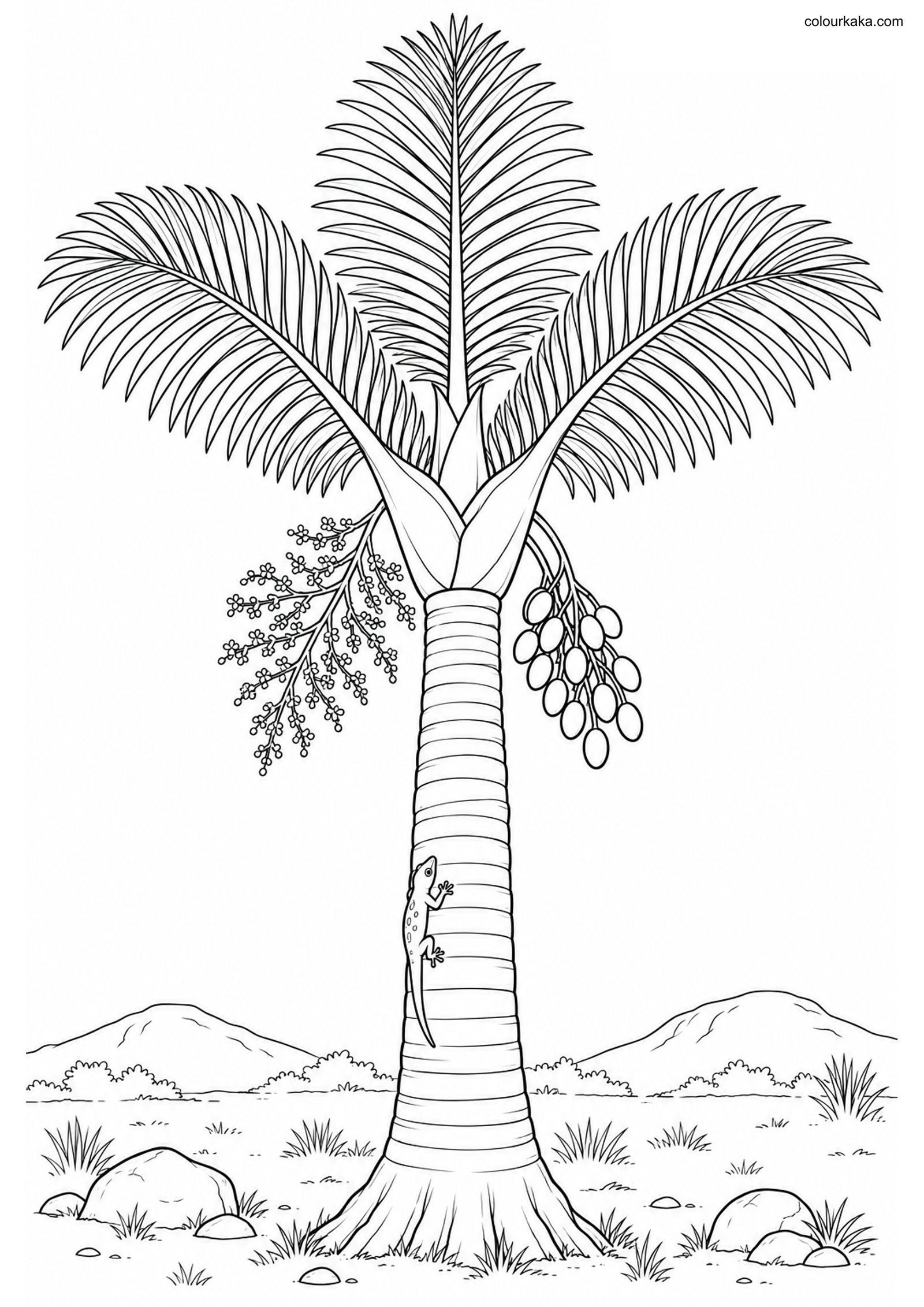 Triangle Palm Colouring Page colouring page preview