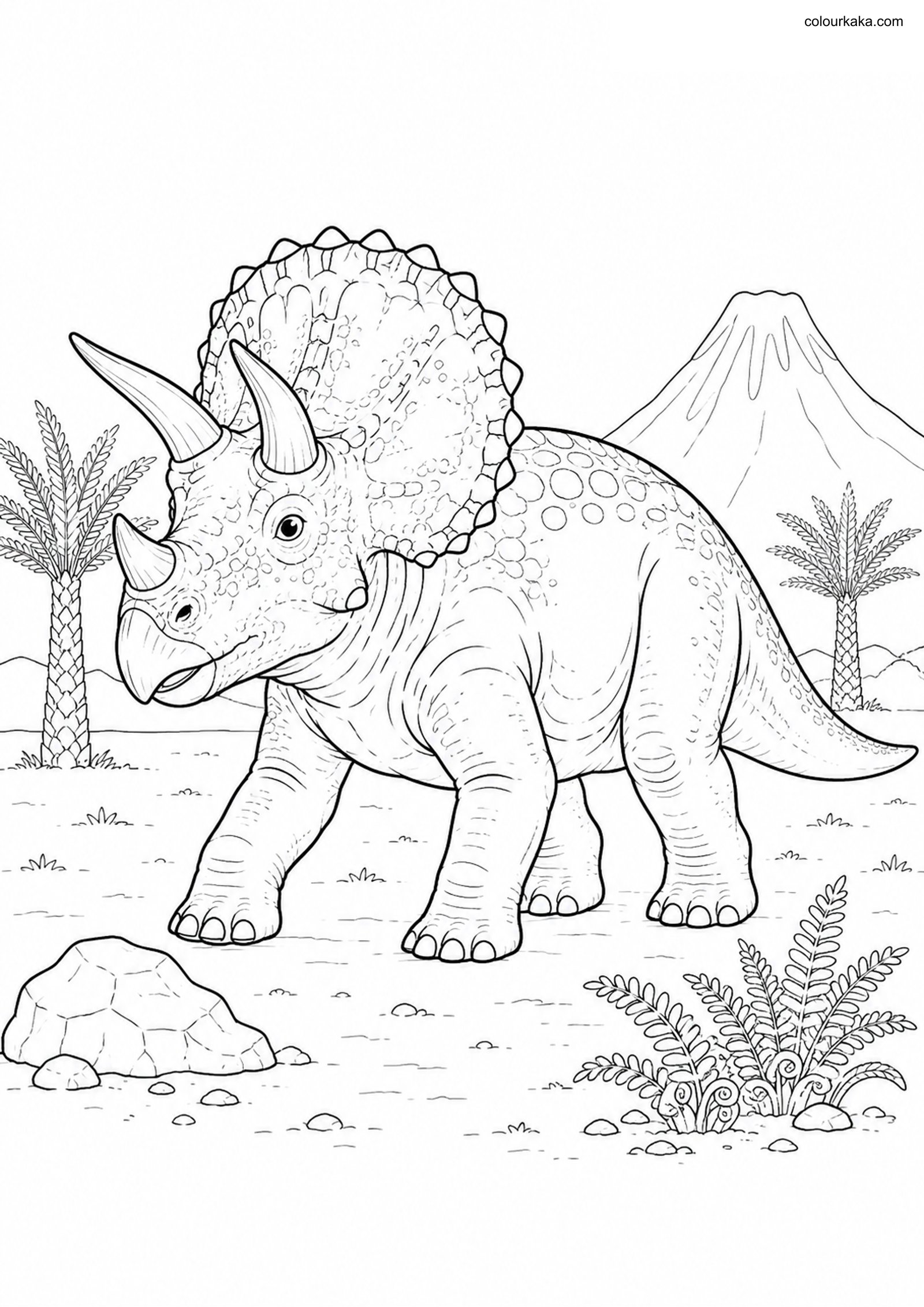 Triceratops Colouring Page colouring page preview