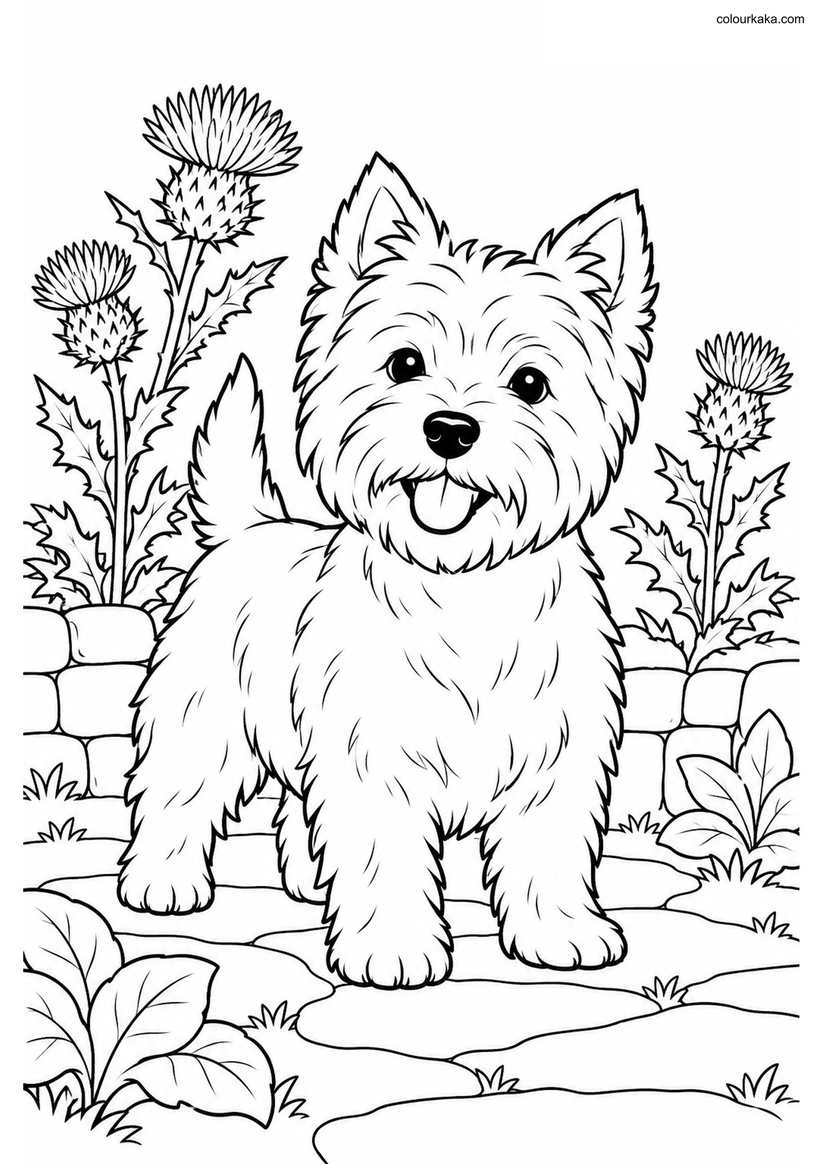 Westie Puppy Colouring Page colouring page preview