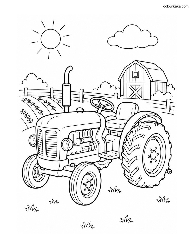 Tractor Farm Colouring Page thumbnail