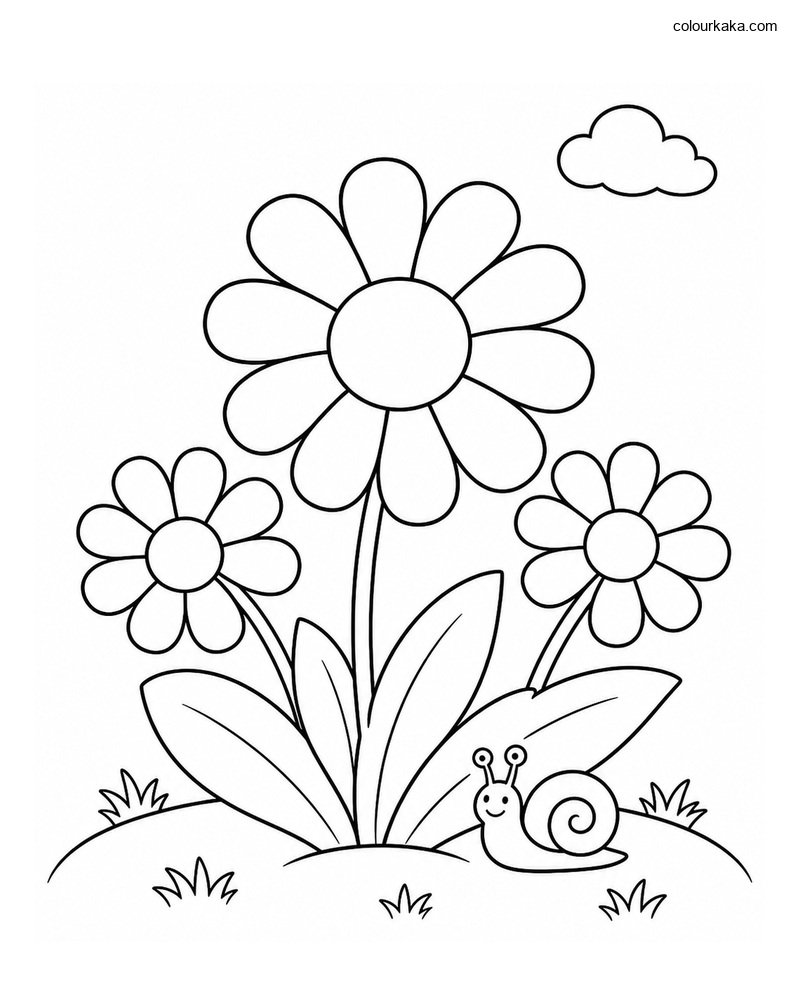 Daisy Meadow Colouring Page thumbnail