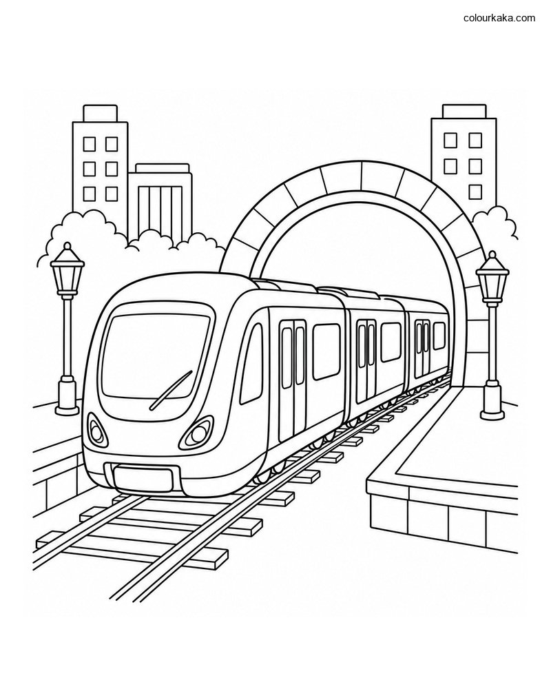 Metro Train City Colouring thumbnail