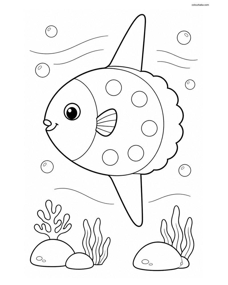 Ocean Sunfish Colouring Page thumbnail