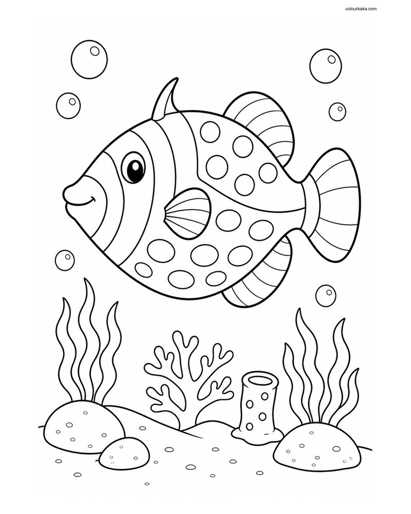 Clown Triggerfish Colouring Page thumbnail