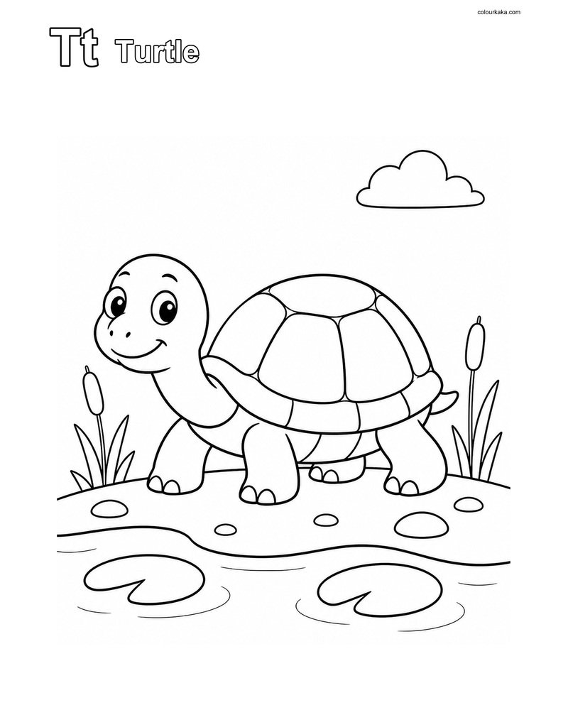 Tt Turtle Phonics Colouring thumbnail
