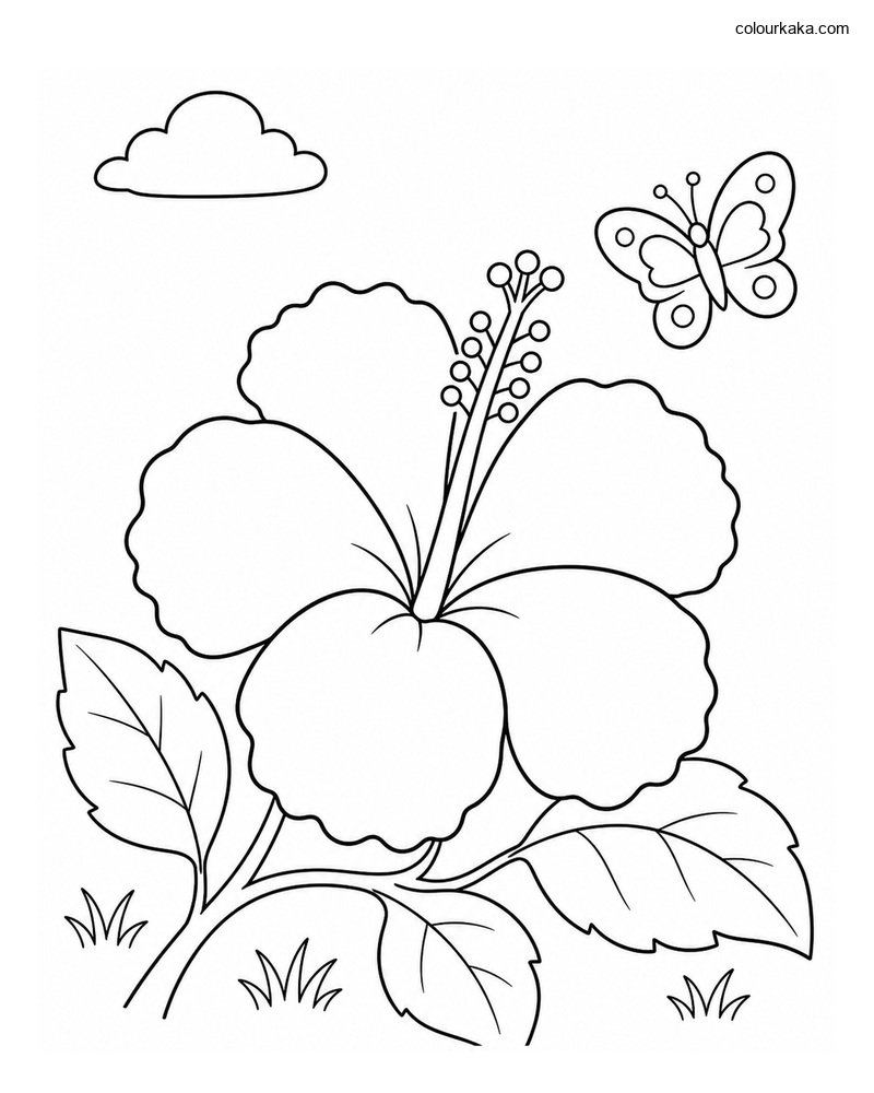 Hibiscus Tropical Colouring thumbnail