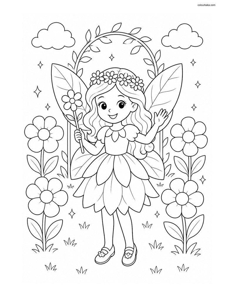 Flower Fairy Garden Colouring thumbnail