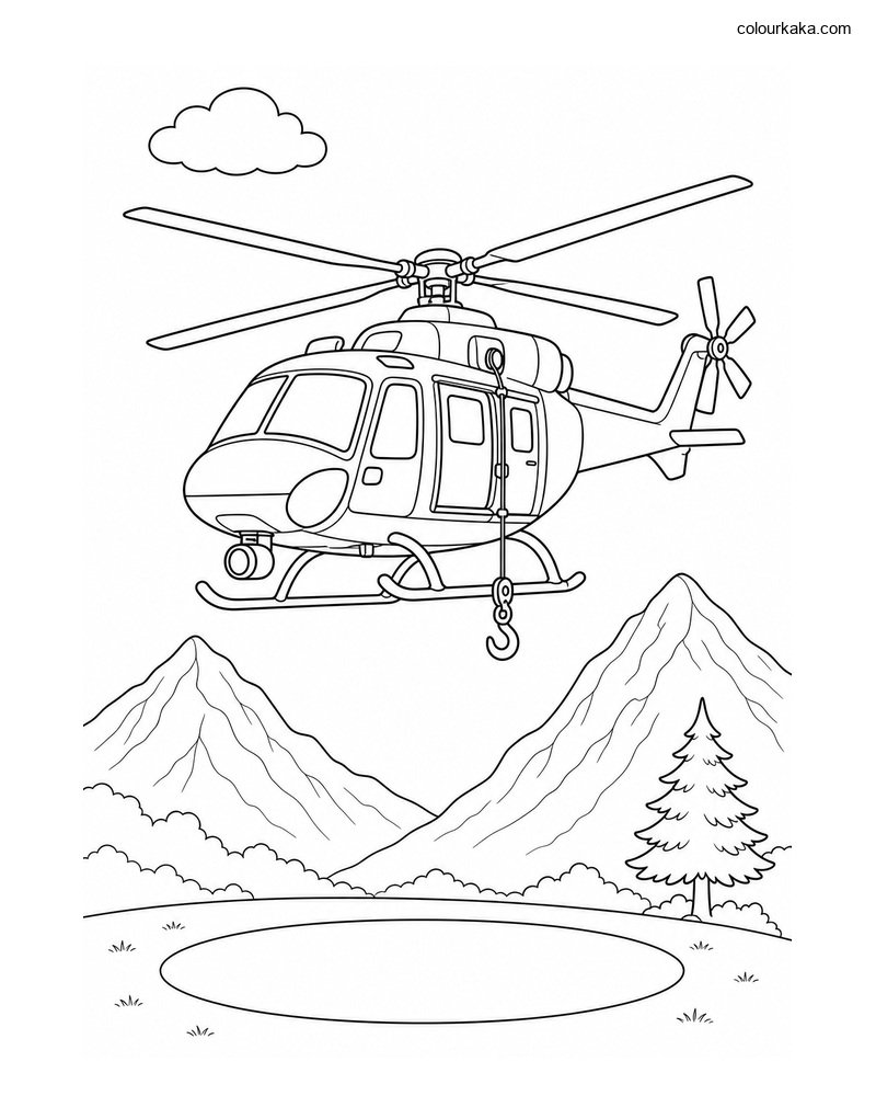 Helicopter Rescue Colouring thumbnail