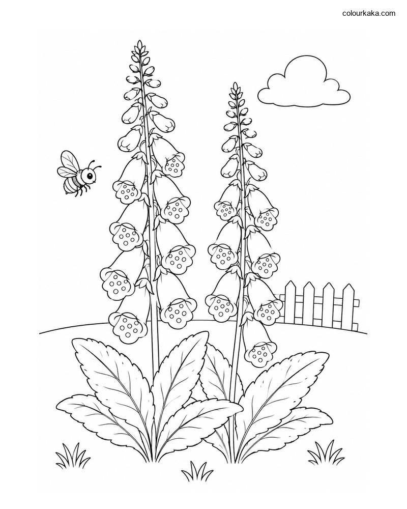 Foxglove Flower Colouring Page thumbnail