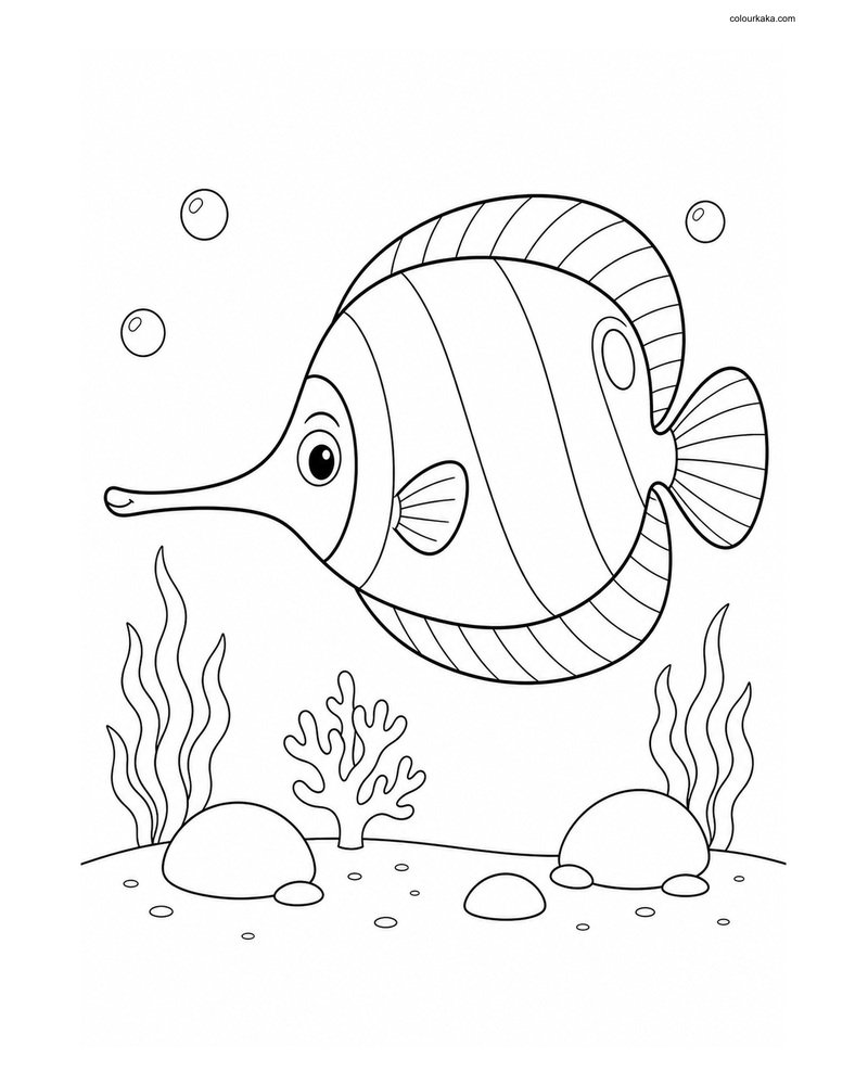 Longnose Butterflyfish Colouring thumbnail