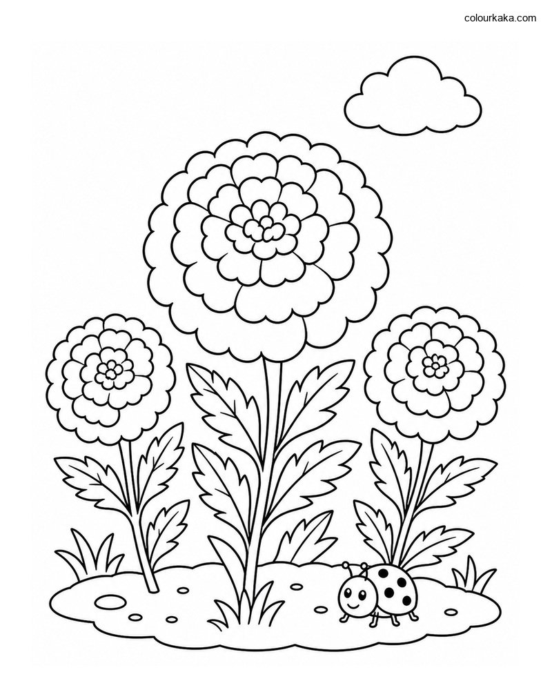 Marigold Flower Colouring thumbnail