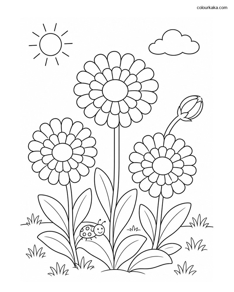 Calendula Flower Colouring thumbnail