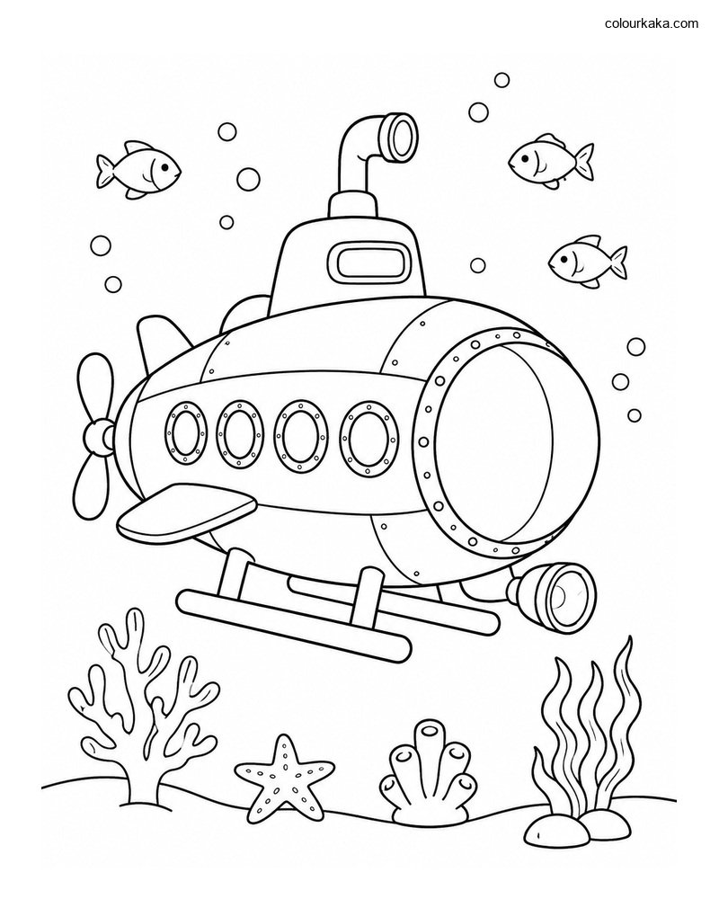 Submarine Adventure Colouring thumbnail
