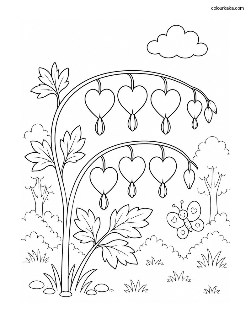 Bleeding Heart Colouring Page thumbnail