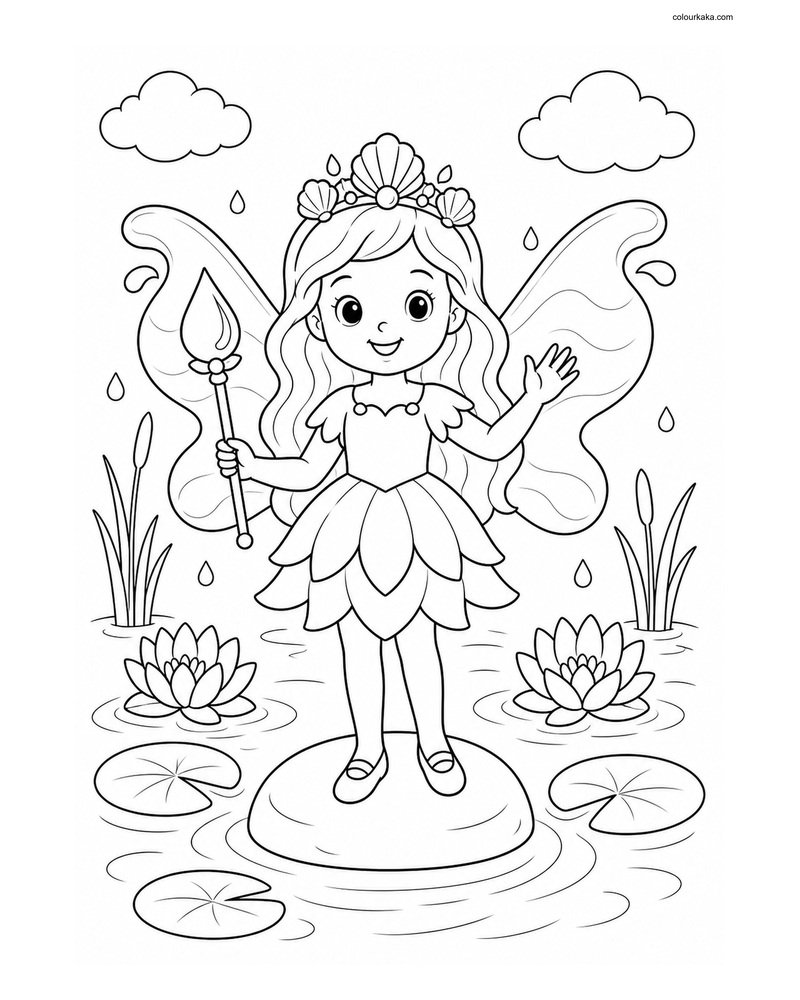 Water Fairy Lagoon Colouring thumbnail