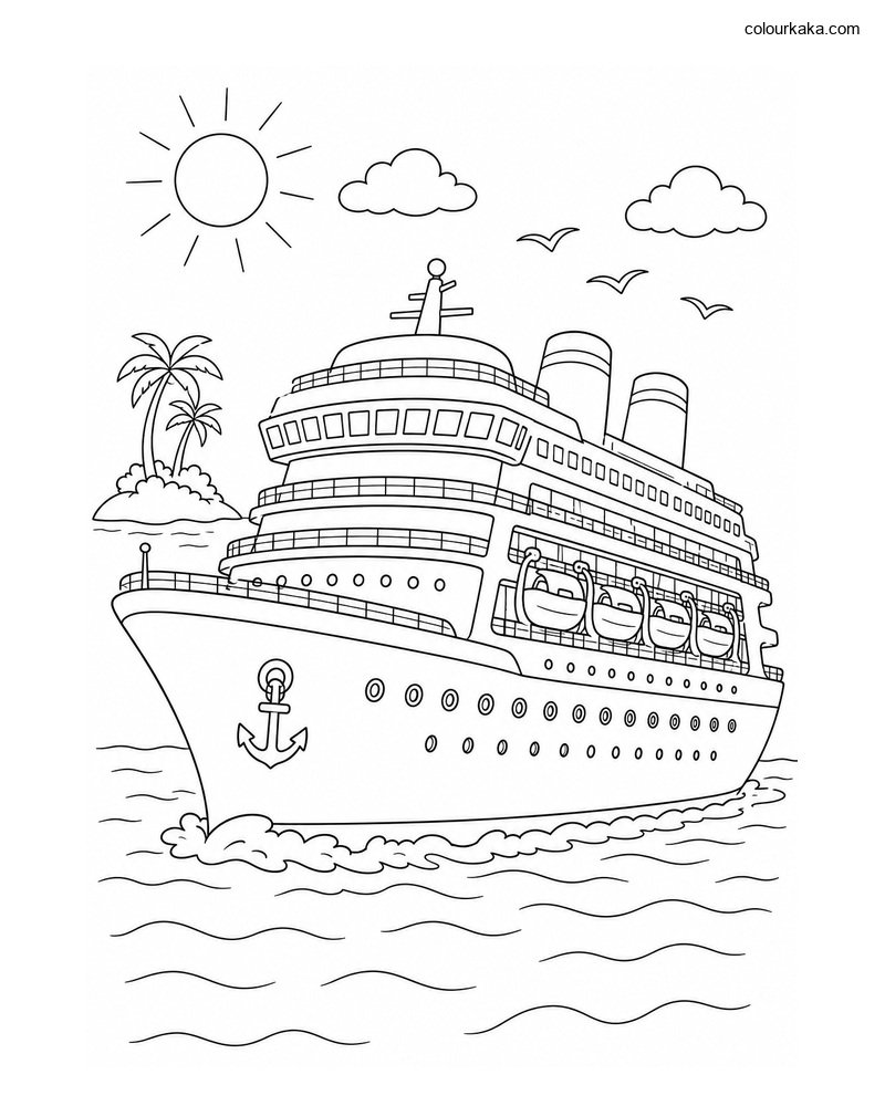 Cruise Ship Holiday Colouring thumbnail