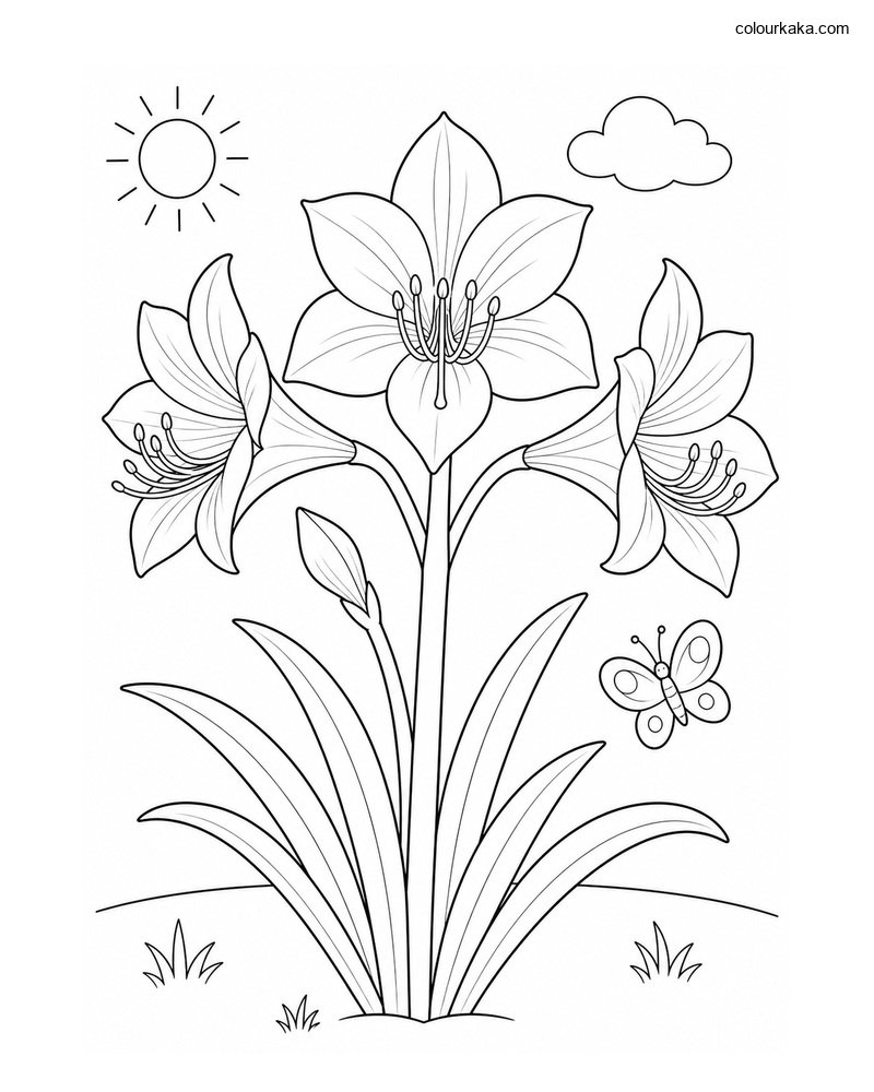 Amaryllis Colouring Page thumbnail