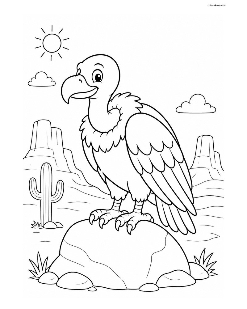 Vulture Coloring Picture for Preschoolers thumbnail