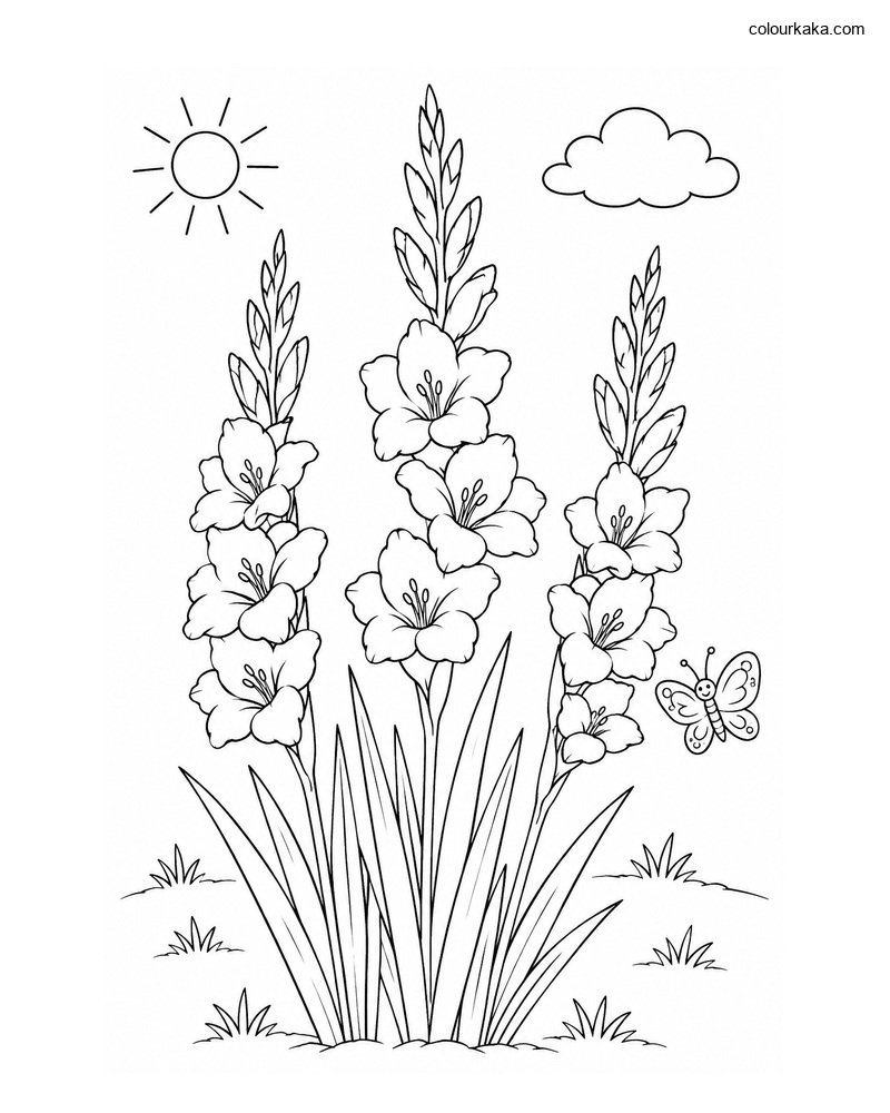 Gladiolus Garden Colouring thumbnail