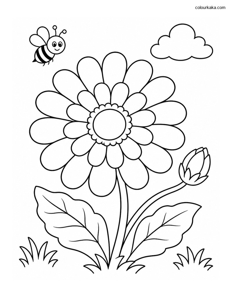 Gerbera Daisy Colouring Page thumbnail