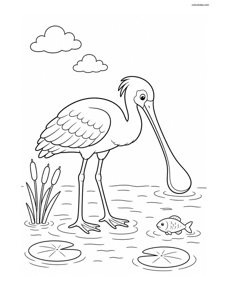 Printable Spoonbill Bird Activity Page thumbnail