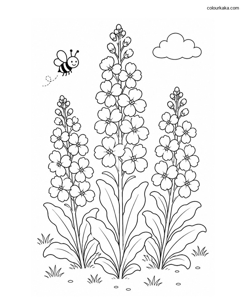 Stock Flower Colouring Page thumbnail