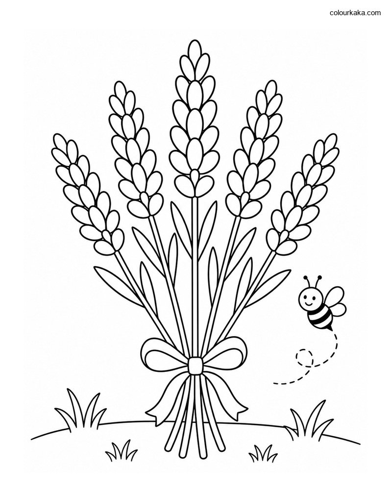 Lavender Bouquet Colouring thumbnail