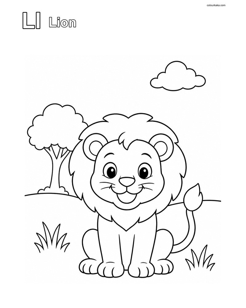 Ll Lion Phonics Colouring Sheet thumbnail