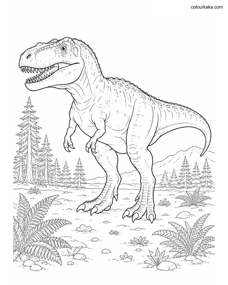 Albertosaurus Colouring Page thumbnail